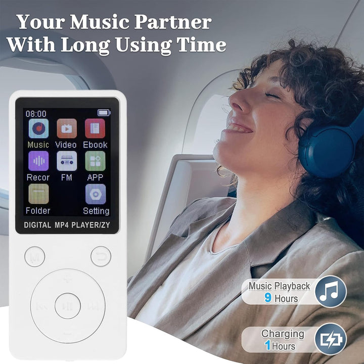 MP3-Player mit Bluetooth 5.0, 1,8-Zoll-Farbbildschirm, Tragbarer Musik-Player, HiFi-Sound-Musik-Play