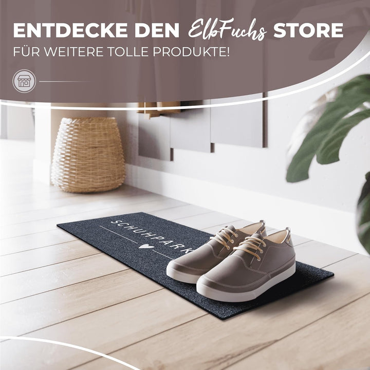 ElbFuchs® Schuhparkplatz Fussmatte 75x30cm | Ideale Schuhmatte Abtropfmatte und Schuhunterlage | Was