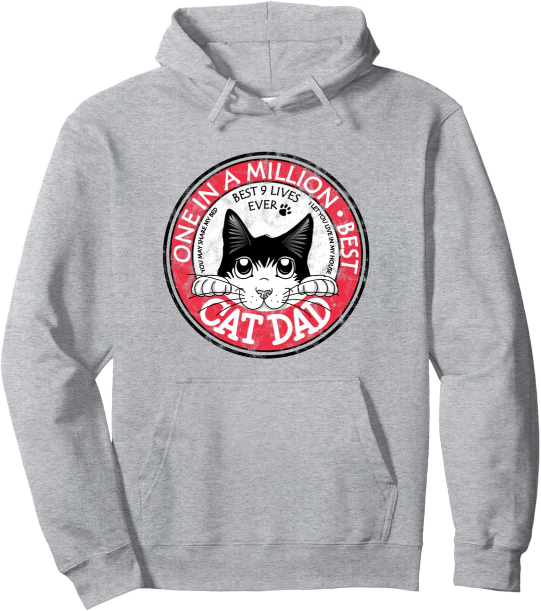 Der beste Katzenvater aller Zeiten ist eins zu Million für 9 Cat Lives Vintage Pullover Hoodie