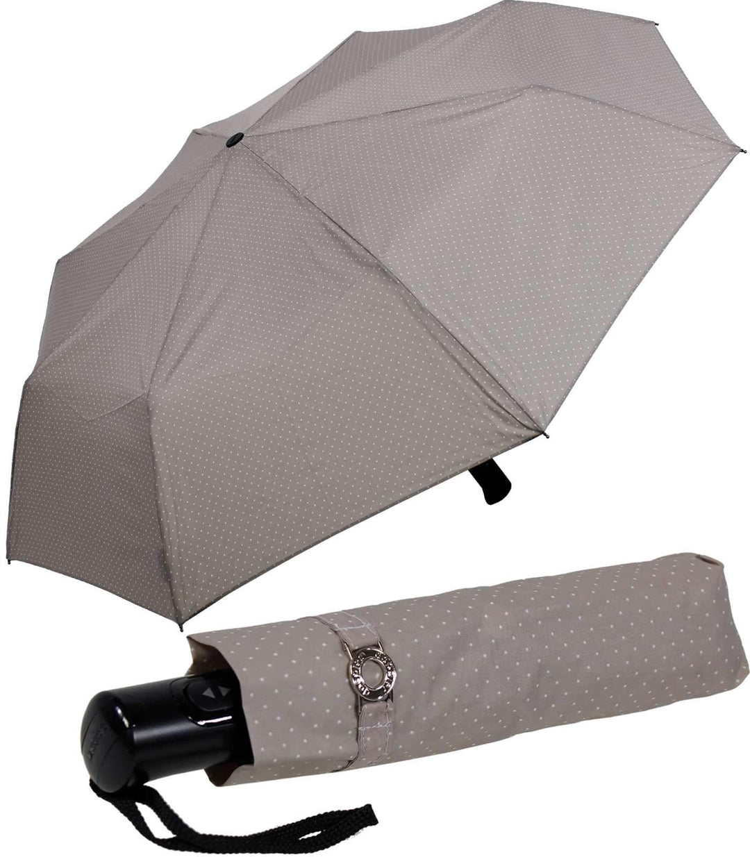 Doppler Taschenschirm Magic Carbonsteel stabil sturmfest Auf-Zu Automatik Chic - grau, Grau