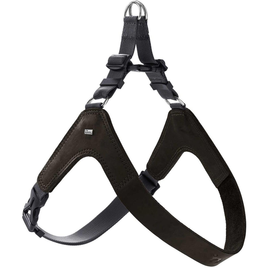 Hunter Hundegeschirr DIMARO, Farbe: schwarz, weiches & Robustes Rindsleder, hervorragende Passform,