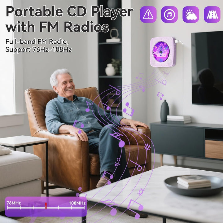 Radio mit CD Player Kinder: Kegaudio Tragbarer CD Players Tragbar mit Bluetooth Lautsprecher Frontan