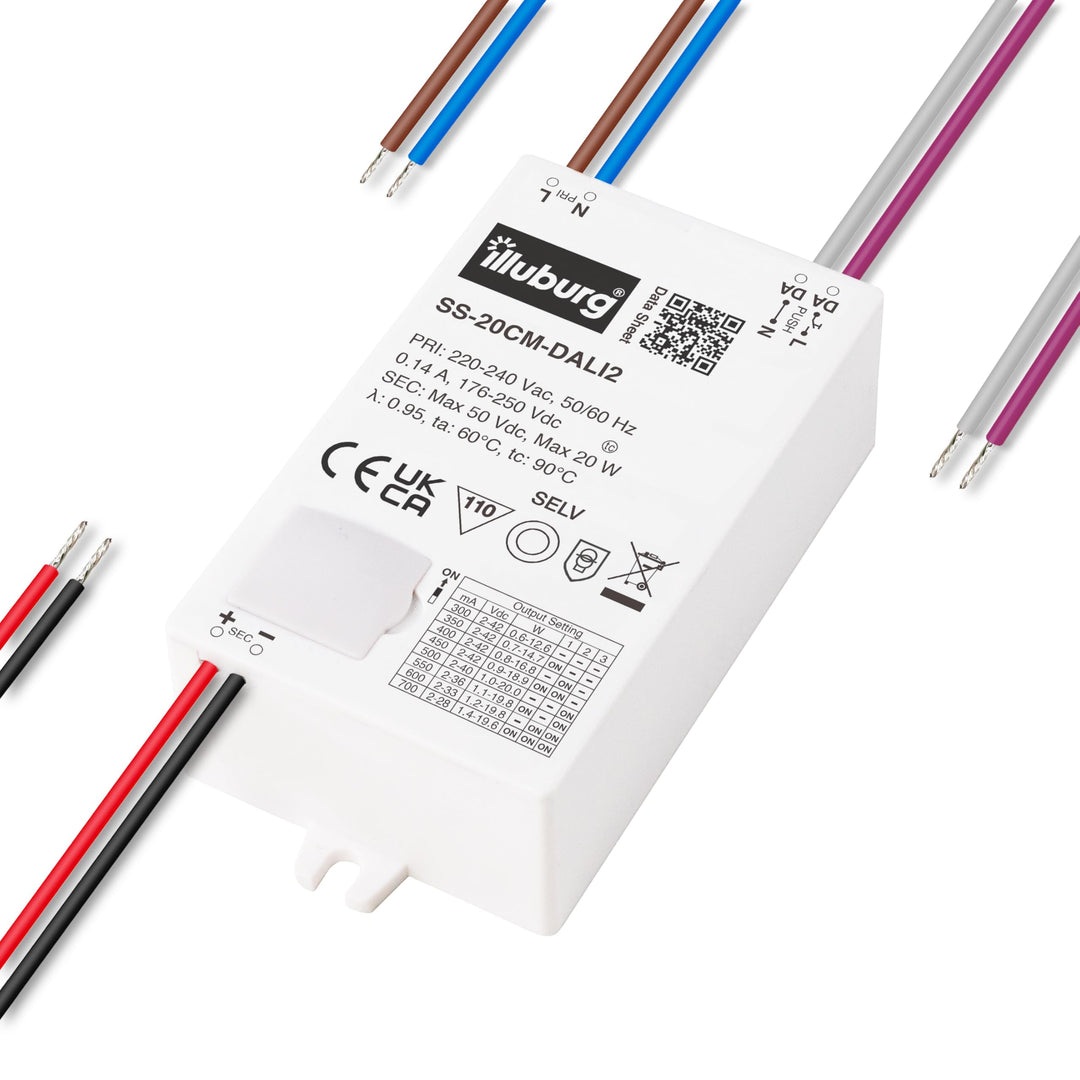 LED Trafo Dimmbar Dali Push 300mA - 700mA Ausgang Einstellbar 20W Flickerfree LED Netzteil Treiber D