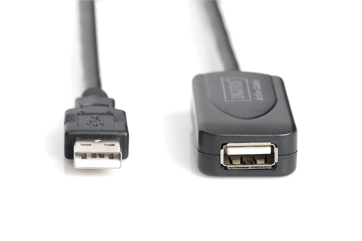 DIGITUS Aktives USB 2.0 Verlängerungskabel, Repeaterkabel, 20 m Länge, USB A Stecker auf USB A Buchs