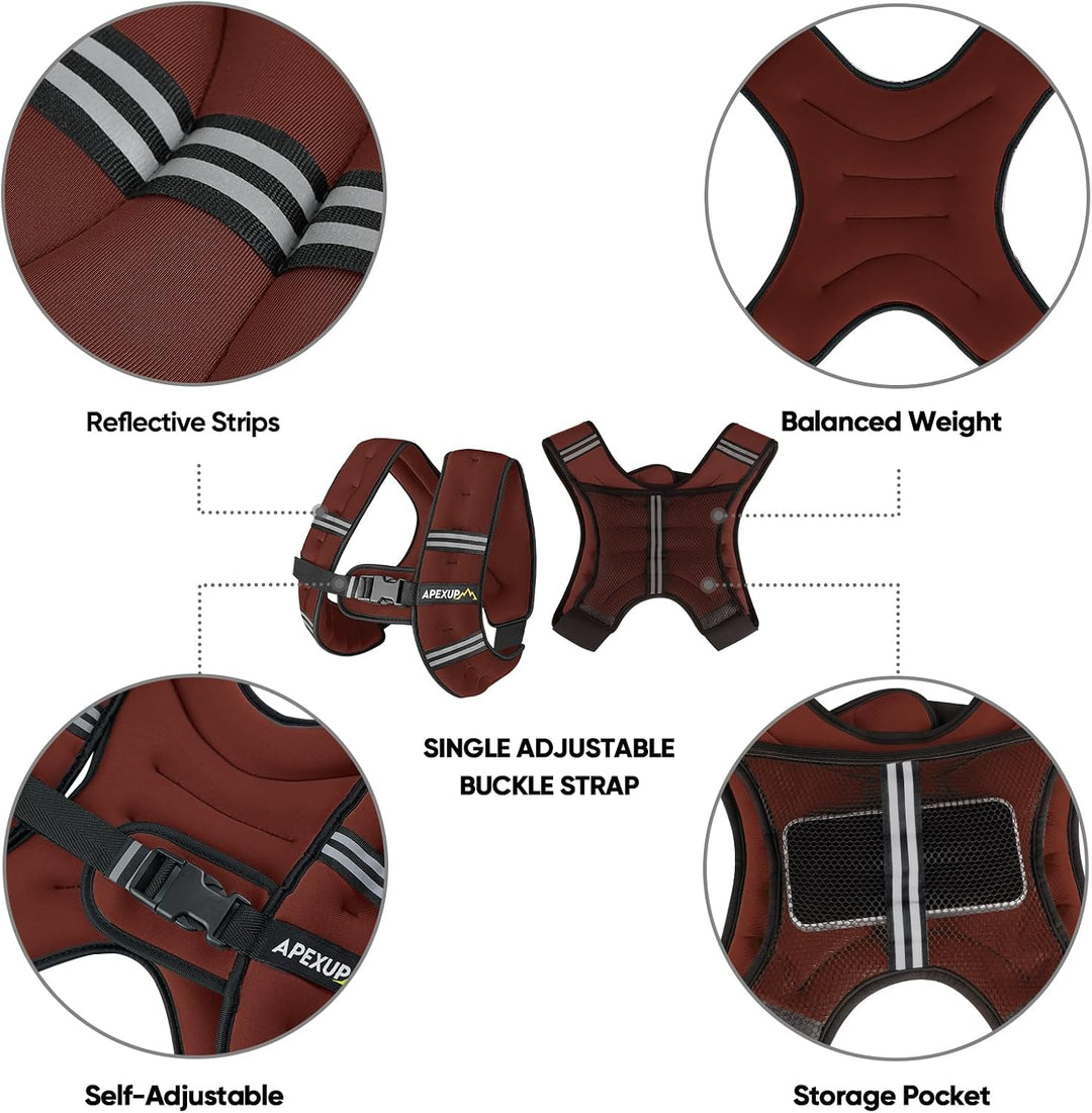 APEXUP Gewichtsweste für Herren, 2,3 kg/4,5 kg/6,8 kg/9,1 kg/11,3 kg/13,6 kg Gewichte mit reflektier