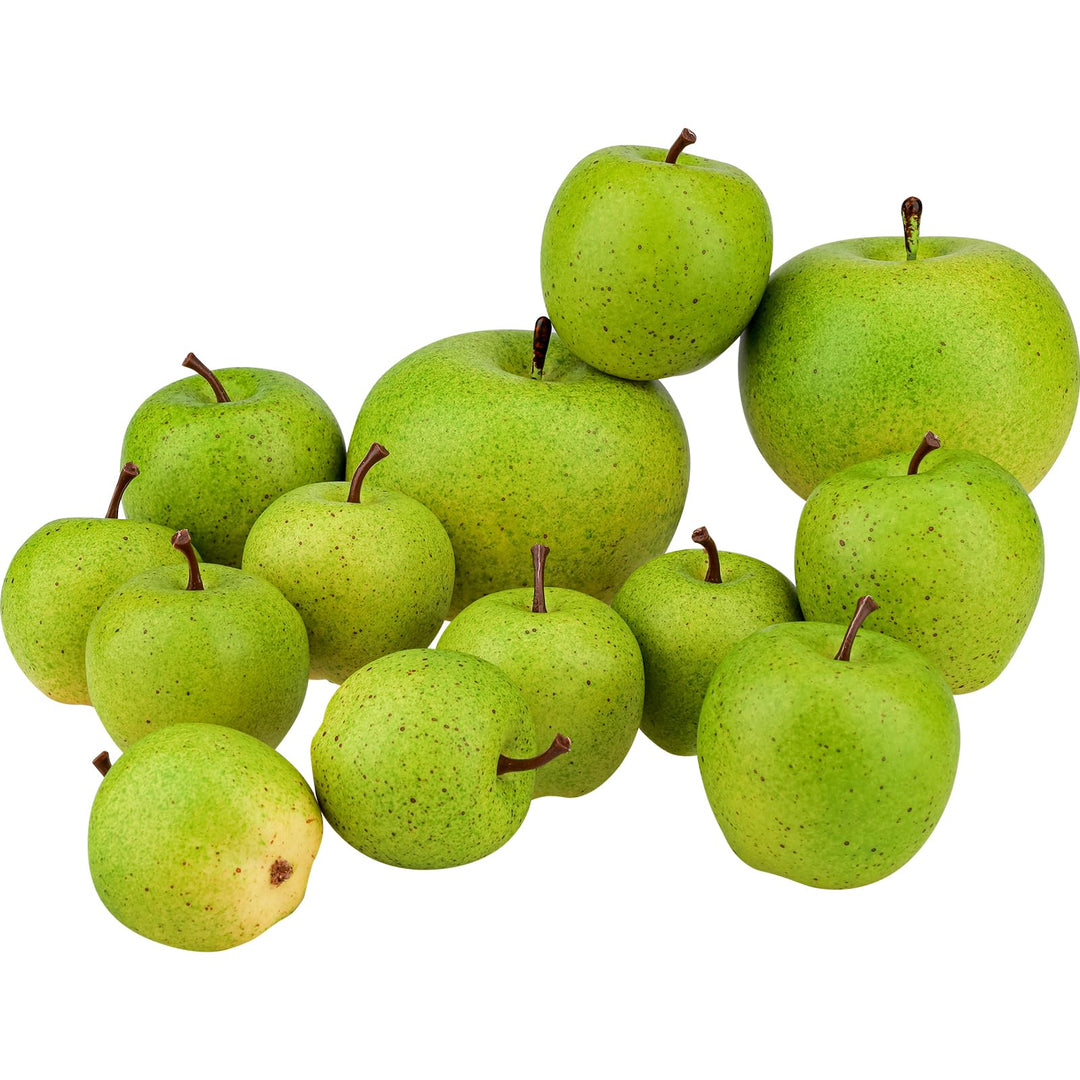 13 PCS Mini Grün Apfel Künstliche Realistisch Kunststoff Früchte Gefälscht Lebensecht Modell Requisi