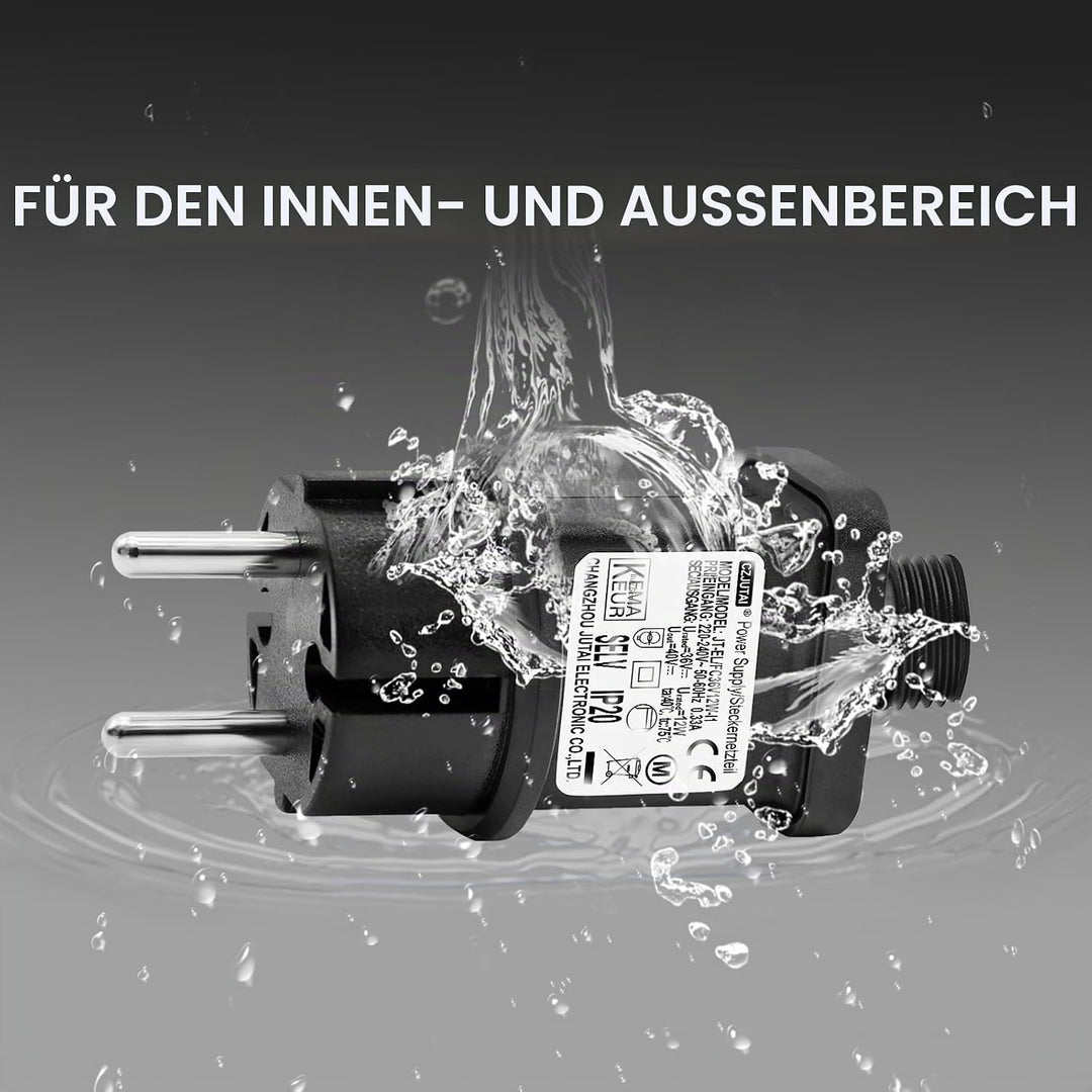 CZJUTAI LED-Transformator IP44 Stromversorgung für Weihnachtsbeleuchtung mit Stecker – EU-Stecker (S