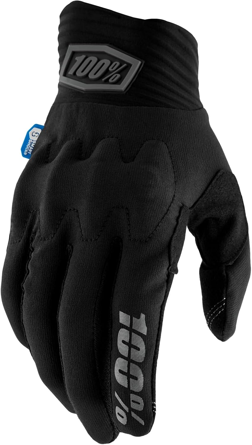 100% Unisex – Erwachsene, Cognito SMART Shock Motocross Gloves, Schwarz, S