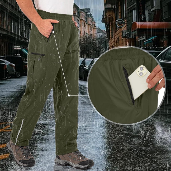 Jogwits wasserdichte Regenhose für Herren Atmungsaktiv Winddicht Outdoorhose Elastischer Bund Hose L