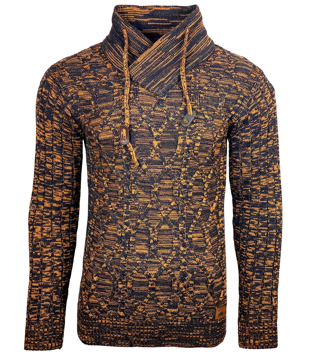 Subliminal Mode Herren Pullover aus grobem Strick mit Schalkragen BX292 XXL Marine, XXL Marine