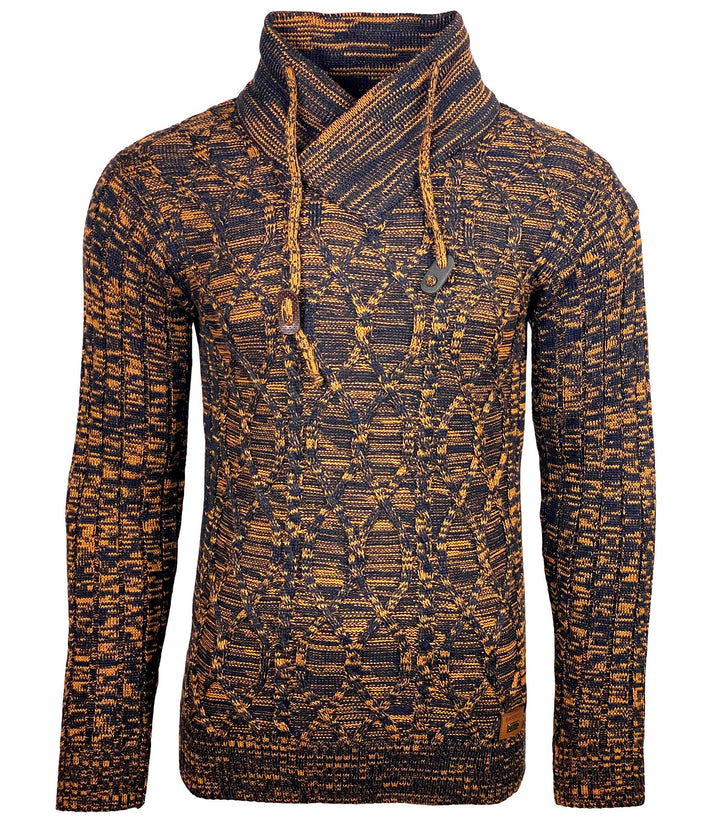 Subliminal Mode Herren Pullover aus grobem Strick mit Schalkragen BX292 XXL Marine, XXL Marine
