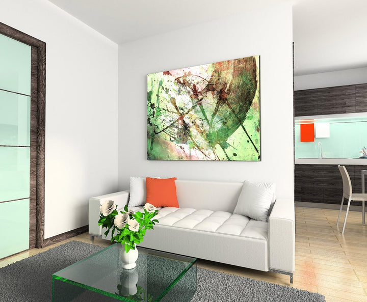 Paul Sinus Art 80x60cm Fotoleinwand Leinwanddruck Kunstdruck Wandbild grün braun beige gemalt