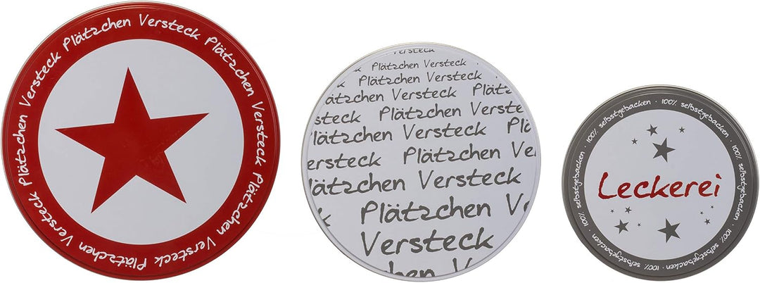 Brandsseller Plätzchendosen 3er Set – Keksdosen &amp; Aufbewahrungsdosen für Gebäck, Kekse &amp; Weihnachtsp