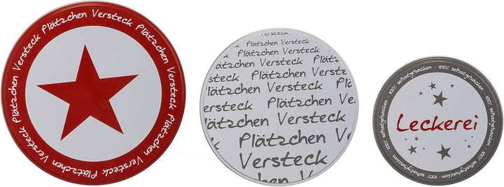 Brandsseller Plätzchendosen 3er Set – Keksdosen &amp; Aufbewahrungsdosen für Gebäck, Kekse &amp; Weihnachtsp