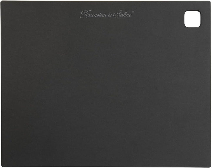 Rosenstein & Söhne Fleischschneidebrett: Holzfaser-Schneidebrett, spülmaschinenfest, schwarz, 30 x 2