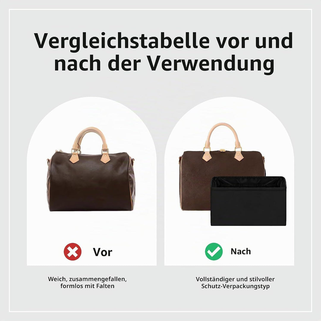 DGAZ Handtasche Tasche Organizer, Seide Innentaschen für LV Speedy Nano/20/25/30/35/40/45 Tasche, Le