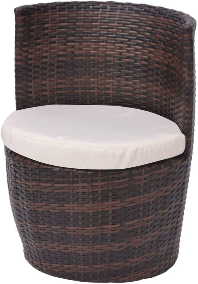 vidaXL Gartenmöbel 5-TLG. Poly Rattan Bistroset Balkonset Balkonmöbel Garnitur Braun, Braun