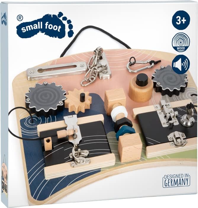 small foot Motorikbrett Schlösser und Rotation, Spiel- und Motorikspass für Kinder ab 3 Jahren, Moto