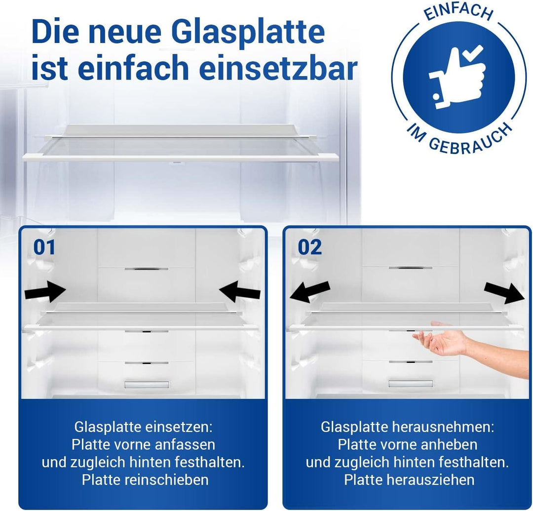 VIOKS Einlegeboden Kühlschrank 477x305mm Ersatz für AEG 225153106/3 Kühlschrank Glasplatte - Kühlsch