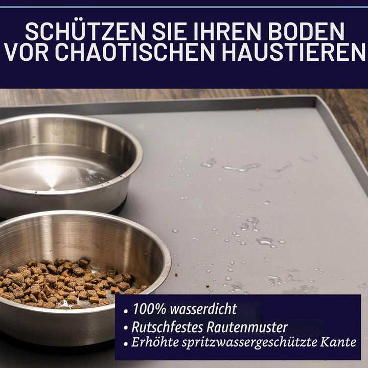 Leashboss Spritzmatte Medium/Gross – Napfunterlage Katzen & Hund mit Grosser Lippe, Rutsch- und Wass