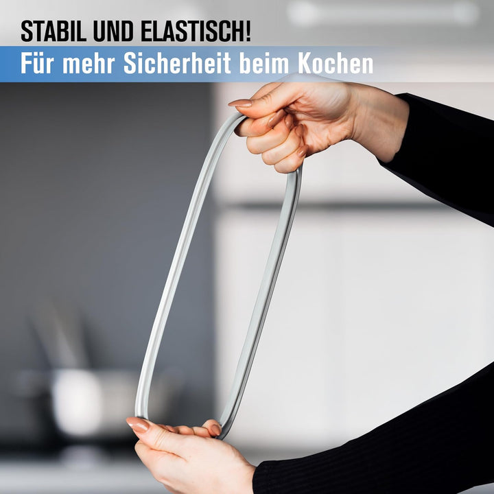 3x Piebert Dichtung 39154 22cm für Silit Sicomatic® Schnellkochtopf Deckel, grau, Silikon, 22cm Inne