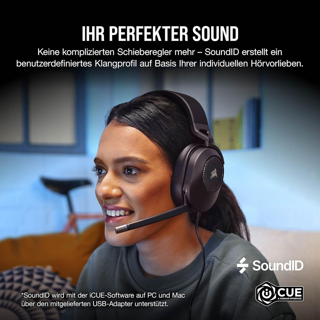 CORSAIR HS65 SURROUND Multiplattform Kabelgebundenes Gaming-Headset - Dolby 7.1 Surround Sound - Son