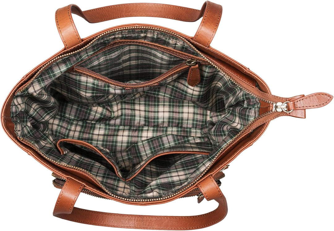 Benthill Schultertasche Damen Echt Leder | Shopper aus echtem Rindsleder | Vintage Handtasche mit vi