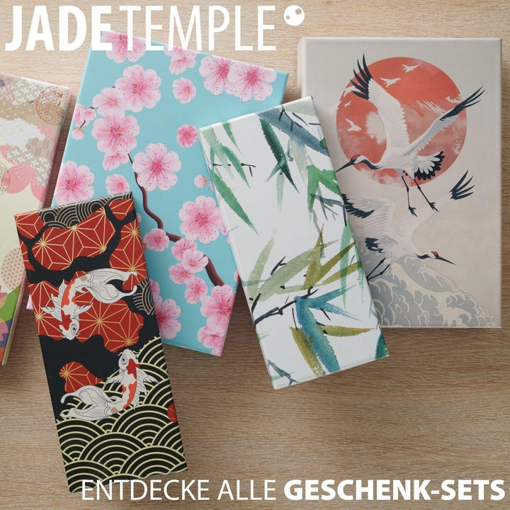 JADE TEMPLE Sushi Set für Zwei Personen - Holz, Schwarz, Schieferbrett, Schale, Bank, Essstäbchen