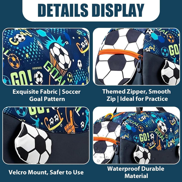 Sporttasche Kinder,Kinder Schwimmtasche,Blau-fussball Weekender Reisetasche,Sporttasche Jungen Mädch