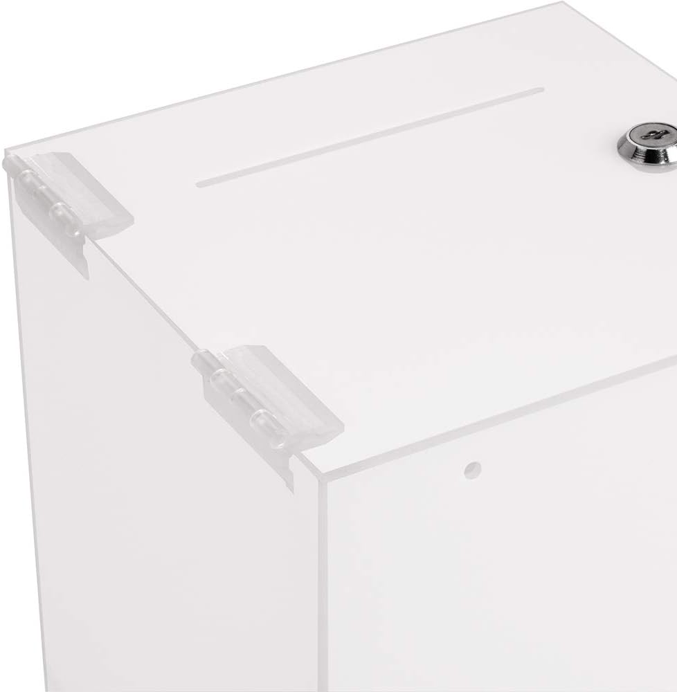 Losbox in 200x200x200mm, aus opalem Acrylglas - Zeigis® / Spendenbox/Aktionsbox/Gewinnspielbox/undur