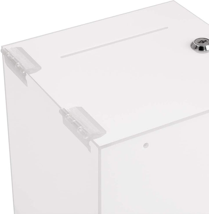 Losbox in 200x200x200mm, aus opalem Acrylglas - Zeigis® / Spendenbox/Aktionsbox/Gewinnspielbox/undur