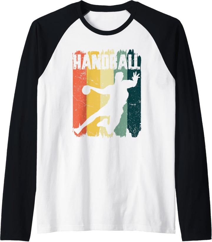 Handball Sport Retro Vintage Handball Spieler Raglan