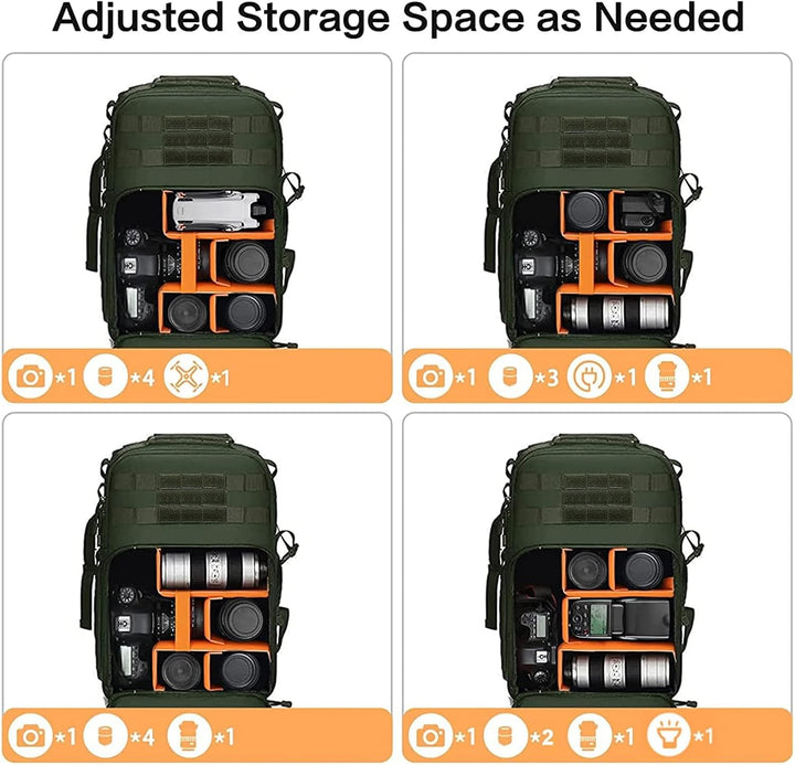 MOSISO Kamerarucksack, DSLR/SLR/Spiegellose Fotografie Taktisch Kamera Tasche Hülle Wandern im Freie