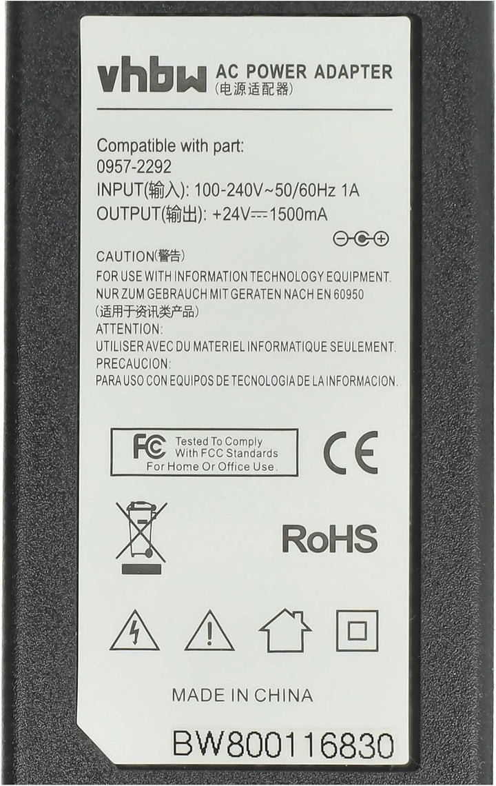 vhbw Netzteil Ersatz für HP 0957-2292 für Scanner