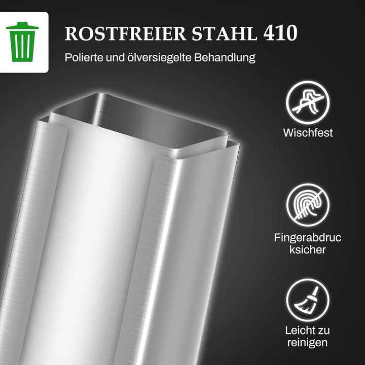 HOMCOM Mülleimer 20 L mit Softclose-Deckel Pedal 21,5 x 37,2 x 57cm Silber | Treteimer, Abfalleimer