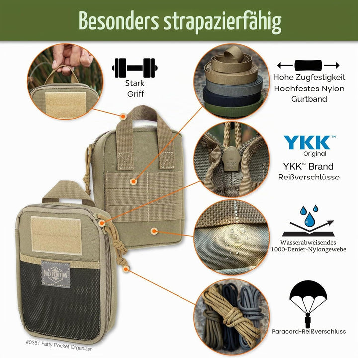 Maxpedition Fatty Pocket Organizer Tasche, Khaki, Einheitsgrösse, Khaki