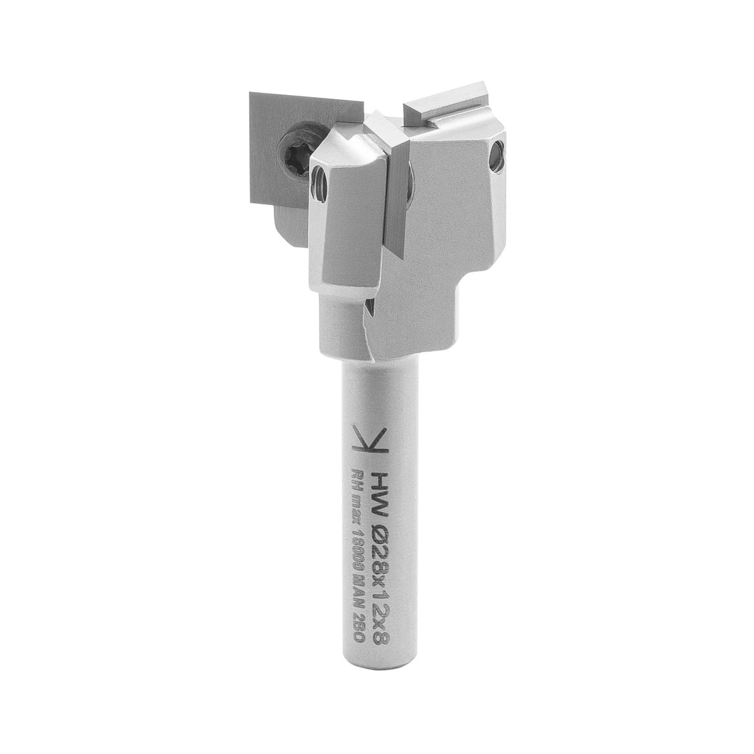 ENT 20427 Wendeplatten Planfräser Schaft (S) 8 mm, Durchmesser (D) 28 mm, NL 12 mm, GL 60 mm, SL 35