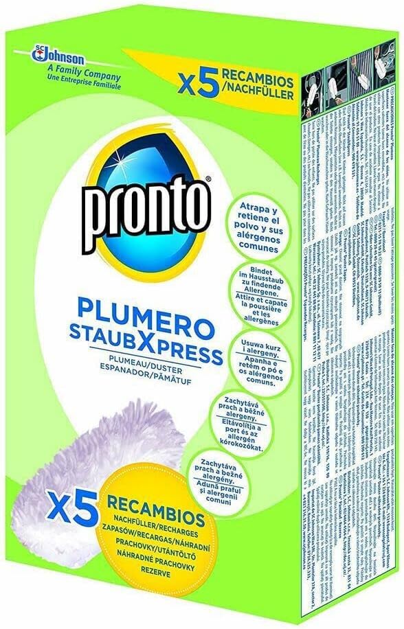 Pronto Staubwedel, 5er Pack (5 Nachfüller), Polyester, Kunststoff, Weiss 5 Pack (5 Nachfüller) Nachf