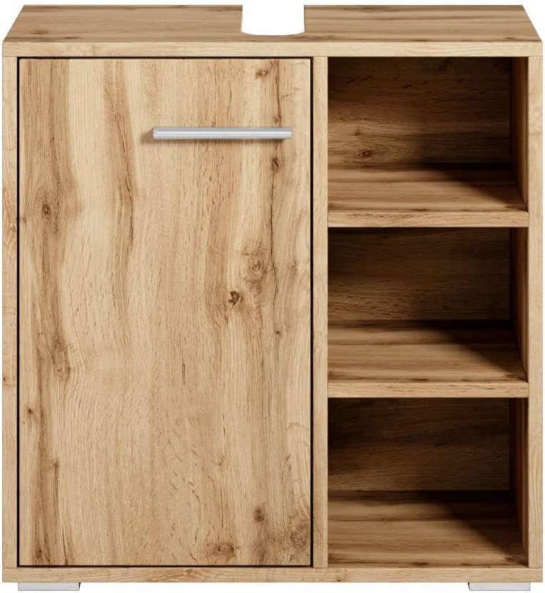 Badplaats B.V. Badezimmer Badmöbel Neptunes 60cm Eiche - Unterschrank Badmöbelset Badschrank Schrank