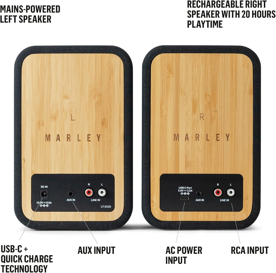 House of Marley Get Together Duo Bluetooth Lautsprecher Boxen Bambus - Nachhaltig hergestellte Regal