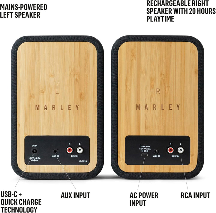 House of Marley Get Together Duo Bluetooth Lautsprecher Boxen Bambus - Nachhaltig hergestellte Regal