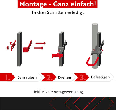 STORM-PROOF Sonnenschirmhalter für eckige Geländer - Zwei-Punkt-Befestigung aus Stahl… (Schirmstock