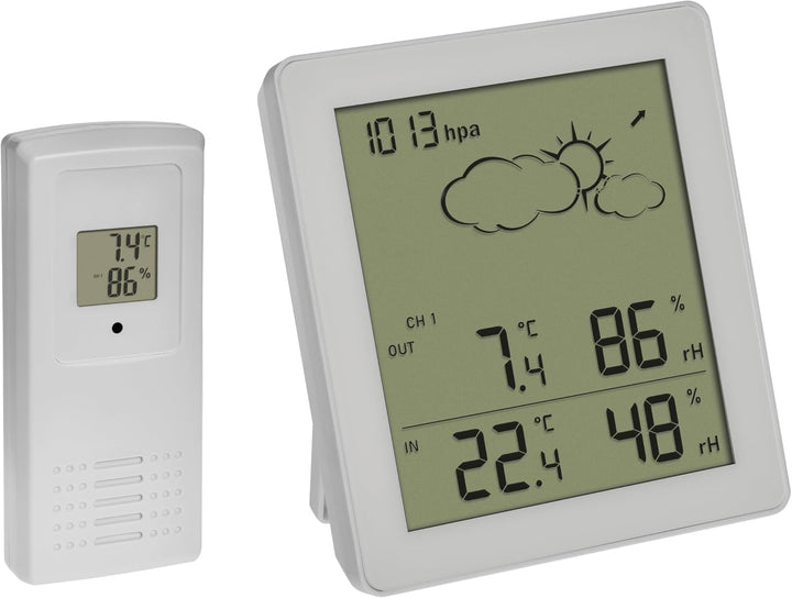 TFA Dostmann Wetterstation Funk Clear, 35.1168.02, mit Aussensensor, Temperatur und Luftfeuchtigkeit
