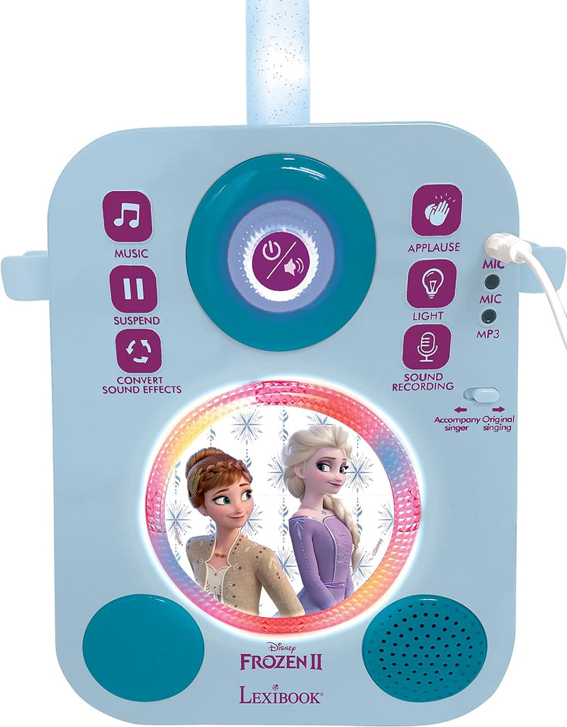 Lexibook K140FZ Disney Frozen Die Eiskönigin ELSA Beleuchteter Lautsprecher mit 2 Mikrofonen, Demo-S