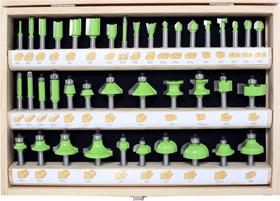 AKYLIN Fräser Set 40-tlg,Fräser Set 8mm Schaft,Fräser für Oberfräse,Holzfräser Wolframkarbid Hartmet