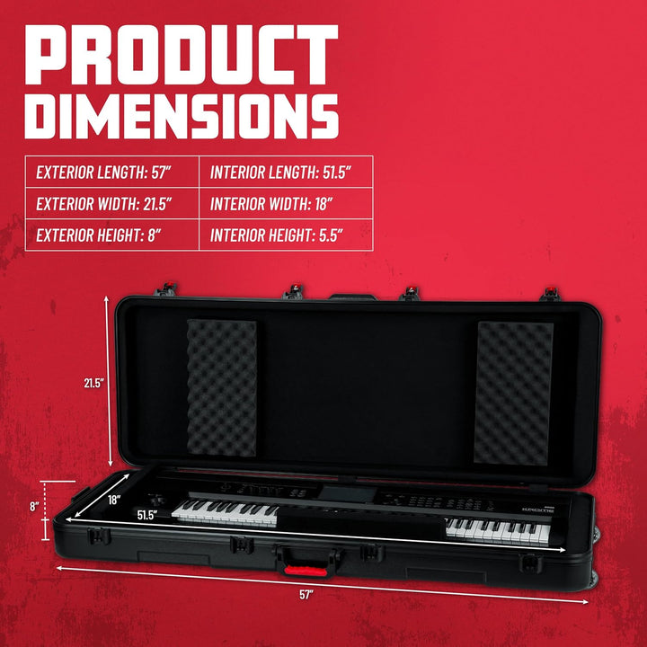 Gator Cases Molded Flight Case für 76-Tasten Keyboards mit TSA-zugelassenen Verriegelungen und verse