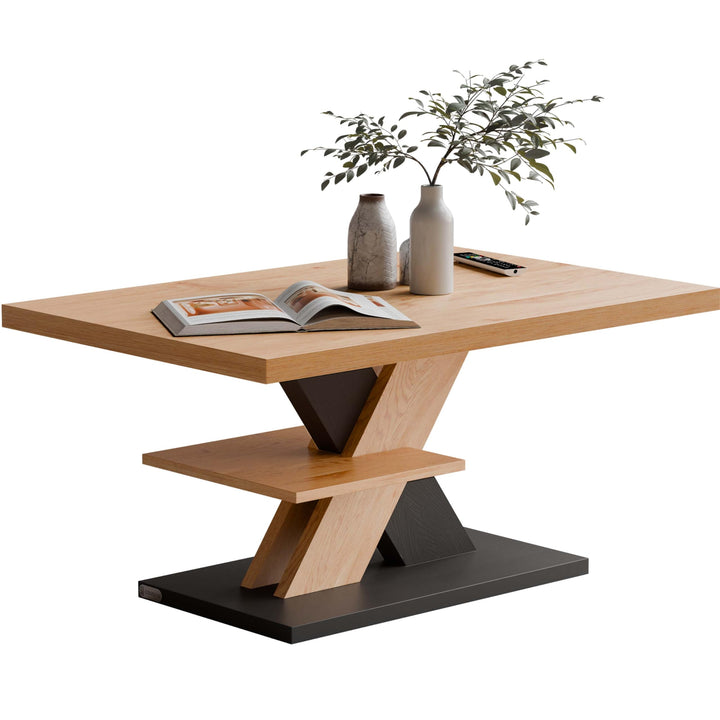Casaria® Couchtisch Grau Holz Stauraum Ablage Kratzfest Modern Rechteckig 50kg Belastbar Beistelltis