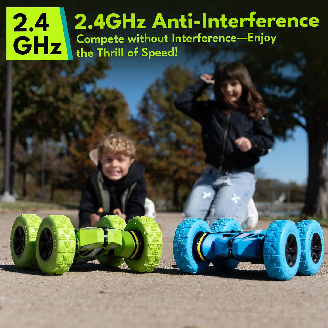 Threeking Ferngesteuertes Auto RC Stunt Car Kinderspielzeug Ab 6 Jahre | Schnellwechselakku, Stunt-A