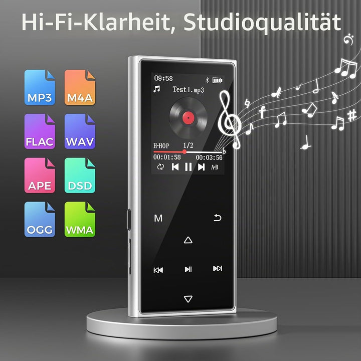 MP3 Player Bluetooth 5.3, MP3 Player Kinder mit 128GB Karte, Lautsprecher | 512GB erweiterbar, Hi-Fi