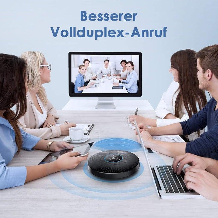 EMEET Bluetooth Konferenzlautsprecher - USB Freisprecheinrichtung mit 4 AImikrofonen, für 10-15 Pers
